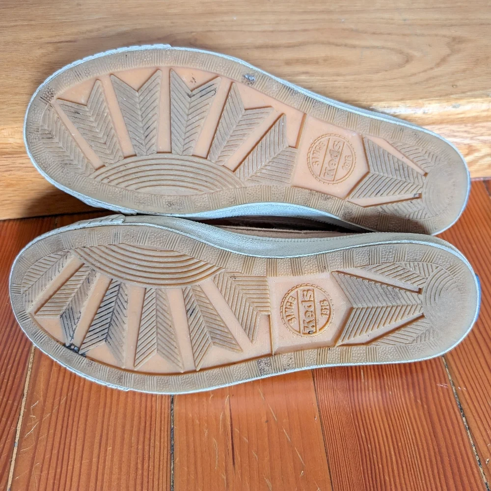 Keds Woven Canvas Sneakers - Women's 8.5 - fisherman basket weave buckle tan